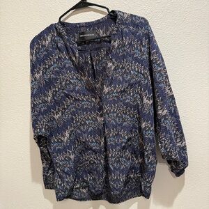 Zadig & Voltaire Top Blue Gray Patterned Blouse size Medium